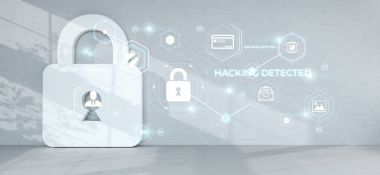 Dijital ev güvenlik 3d render kesmek