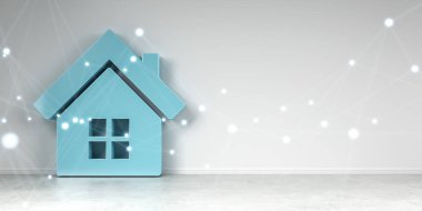 İç bağlantı 3d render ile simgesinde SmartHome