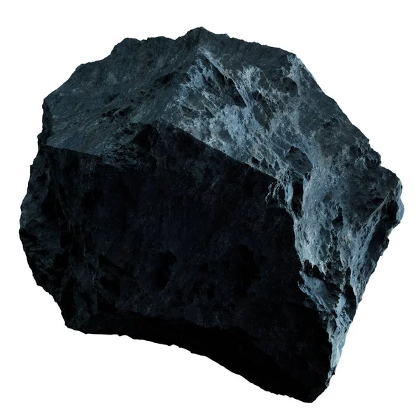 Dark rock asteroidy na białym tle renderowania 3d — Zdjęcie stockowe
