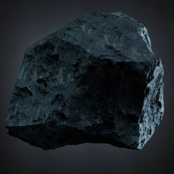 Dark rock asteroid isolated 3D rendering — Stock Photo, Image