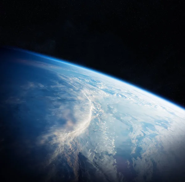 行星地球查看 3d 渲染元素的装备此图像 — 图库照片