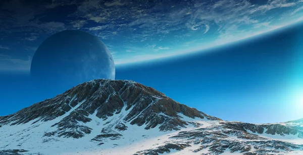 Exoplanet v prostoru 3d vykreslování prvků tohoto obrazu furnishe — Stock fotografie