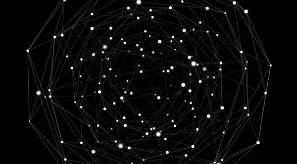 Conexões esfera do sistema e troca de dados renderização 3D — Fotografia de Stock