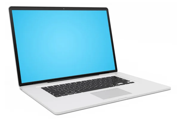 Moderna silver laptop 3d-rendering — Stockfoto