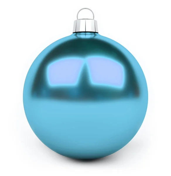 Blaue Christbaumkugel 3D-Rendering — Stockfoto