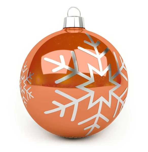 Naranja Navidad bauble 3D renderizado —  Fotos de Stock