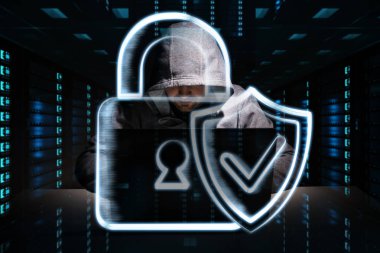 Bir bilgisayar ile kişisel verileri bilgilere erişim hacker 3d