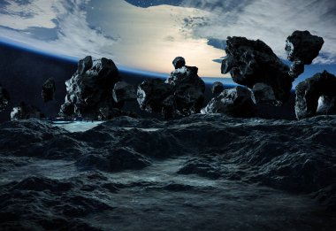 Astronotlar bir asteroid keşfetmek bu i 3d işleme öğeleri