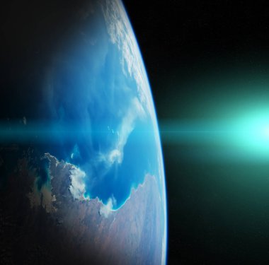 Planet Earth görünümü 3d işleme öğeleri bir şekilde döşenmiş bu görüntünün 