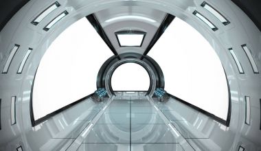 Uzay gemisi parlak iç 3d render