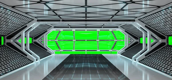 Nave espacial interior brillante con renderizado 3D — Foto de Stock