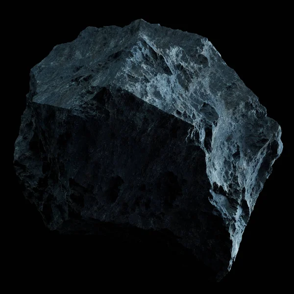 Donkere rock asteroïde geïsoleerde 3D-rendering — Stockfoto