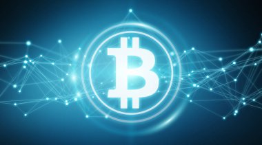 Bitcoins değişim arka plan 3d render