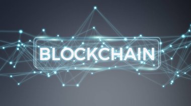 Blockchain bağlantı arka plan 3d render