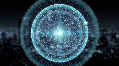 Bağlantıları sistem Küre ve veri değişim 3d render