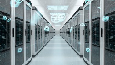 Sunucu odası Merkezi Cyber veriler 3B oluşturmayı alışverişi