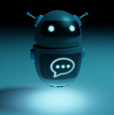 Fütüristik dijital sohbet etmek 3d render