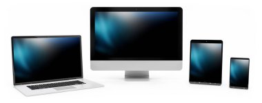 Modern dijital gümüş teknik cihaz 3d render