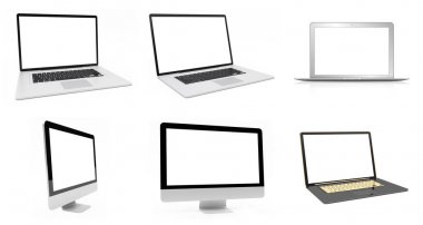 Modern dijital gümüş teknik aygıtı paketi 3d render