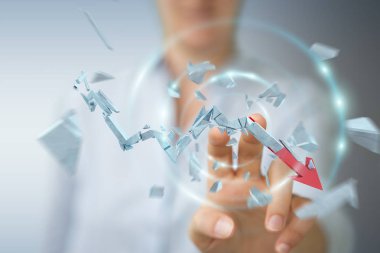 İşkadını kırık kriz ok 3d render ile