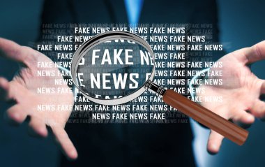 İşadamı sahte haber bilgi 3d render keşfetmek