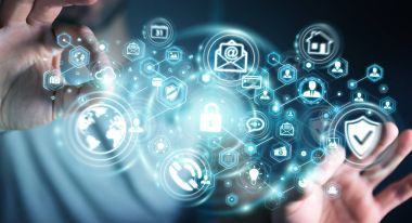 Onun veri kişisel bilgileri 3d renderin koruma işadamı