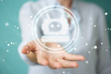 Sohbet etmek ile uygulama 3d render sohbet işkadını