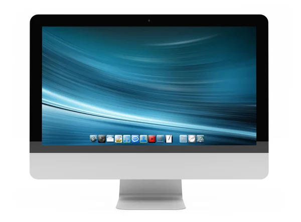 現代のコンピューター画面ホワイト バック グラウンド 3d レンダリング — ストック写真