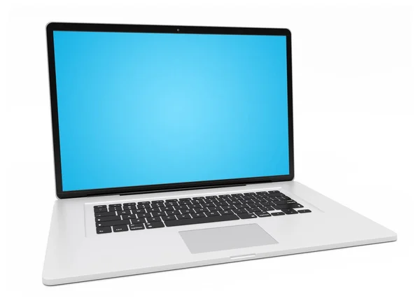 Moderna silver laptop 3d-rendering — Stockfoto