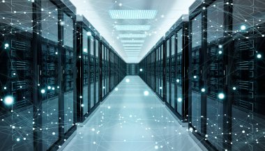 Sunucu odası Merkezi Cyber veriler 3B oluşturmayı alışverişi