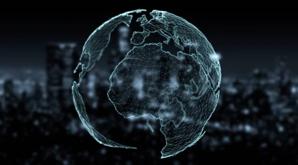 Sistema di connessioni visione globale del mondo rendering 3D — Foto Stock