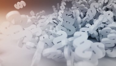 yere düşen 3d render hukuk paragraf simgeler