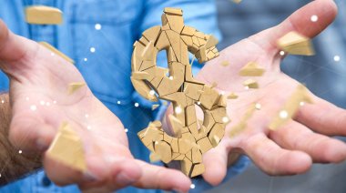 Dolar Döviz Alım 3d render patlayan ile iş adamı