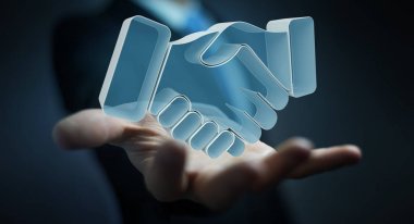 Bir ortaklık 3d render sonuç işadamı