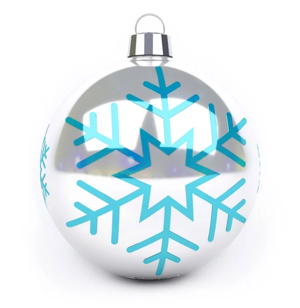 Blue christmas bauble 3D-rendering — Stockfoto