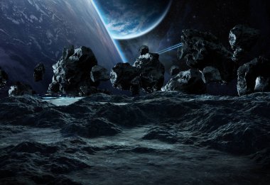 Astronotlar bir asteroid keşfetmek bu i 3d işleme öğeleri