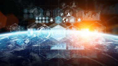 Grafik ve analiz Planet Earth 3d render çizelgeleri