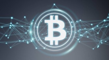 Bitcoins değişim arka plan 3d render
