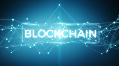 Blockchain bağlantı arka plan 3d render