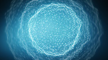 Bağlantıları sistem Küre ve veri değişim 3d render