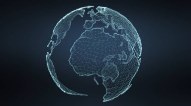 Bağlantıları sistem küresel dünya görünümü 3d render