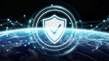 Siber Güvenlik Planet Earth 3d render