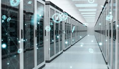 Sunucu odası Merkezi Cyber veriler 3B oluşturmayı alışverişi
