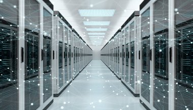 Sunucu odası Merkezi Cyber veriler 3B oluşturmayı alışverişi
