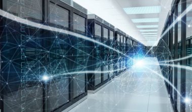 Sunucu odası Merkezi Cyber veriler 3B oluşturmayı alışverişi