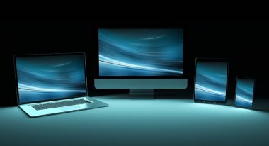 Modern dijital gümüş teknik cihaz 3d render