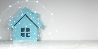 İç bağlantı 3d render ile simgesinde SmartHome