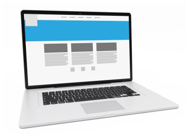 Modern gümüş dizüstü 3d render