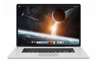 Modern gümüş dizüstü 3d render