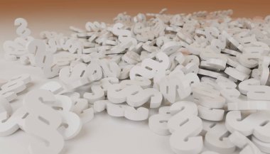 yere düşen 3d render hukuk paragraf simgeler